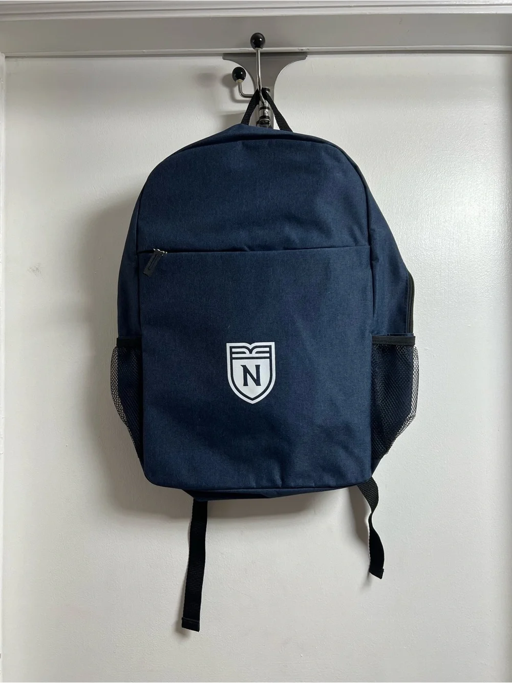 Navy Kid’s Canvas Backpack with Front Shield Logo